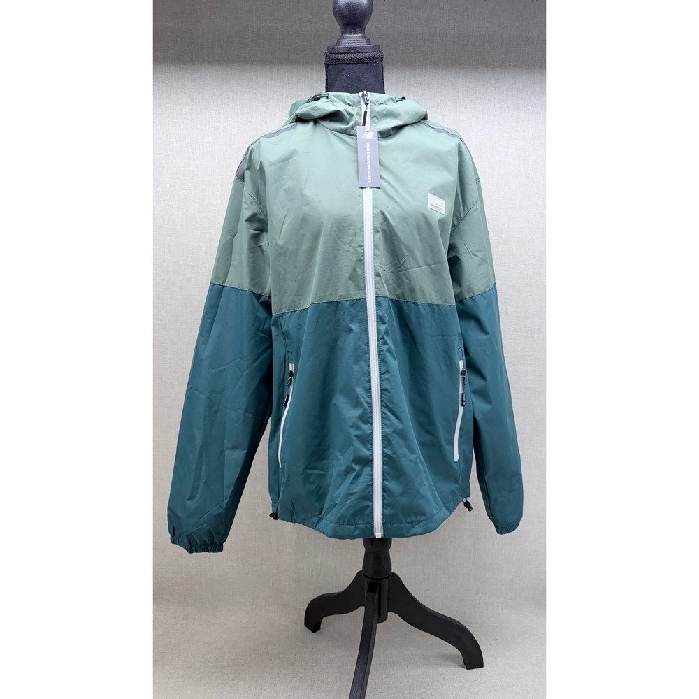 New Balance Mens Windbreaker Jacket Size S Green Water Resistant NWT